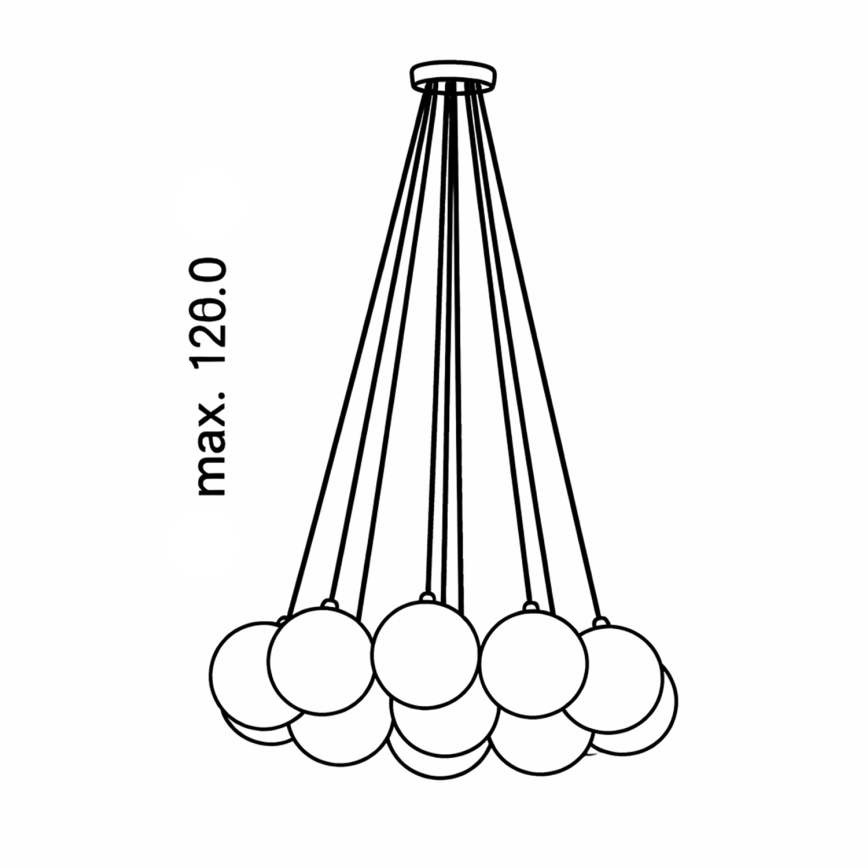 Brilagi - Pakabinamas šviestuvas ant laido GLOBE 15xE14/15W/230V baltas