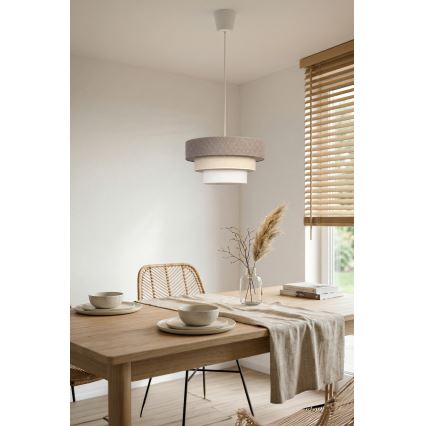 Brilagi - Pakabinamas šviestuvas ant laido LUNETA 1xE27/60W/230V Ø 40 cm pilka/kreminė/balta