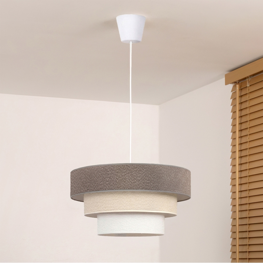 Brilagi - Pakabinamas šviestuvas ant laido LUNETA 1xE27/60W/230V Ø 40 cm pilka/kreminė/balta