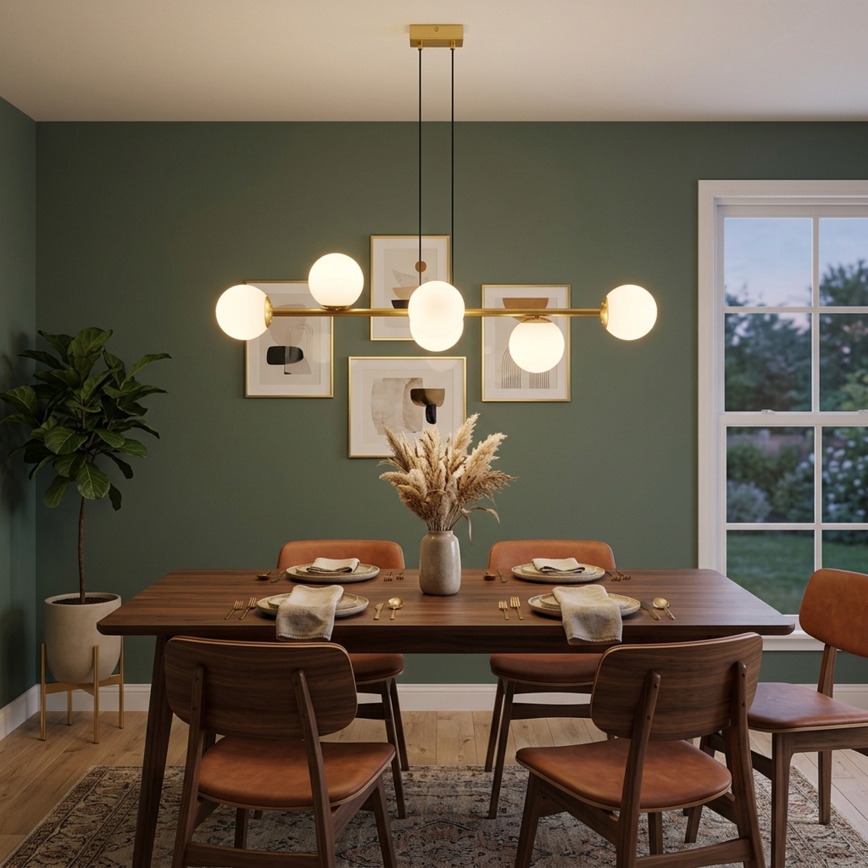 Brilagi - Pakabinamas šviestuvas ant laido MALONY 6xE14/20W/230V auksinis