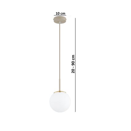 Brilagi - pakabinamas šviestuvas ant laido MILO ECRU 1xE27/60W/230V, smėlio/aukso spalvos