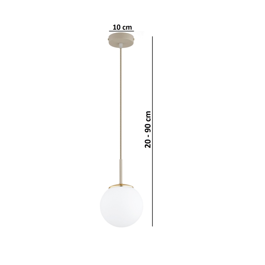 Brilagi - pakabinamas šviestuvas ant laido MILO ECRU 1xE27/60W/230V, smėlio/aukso spalvos