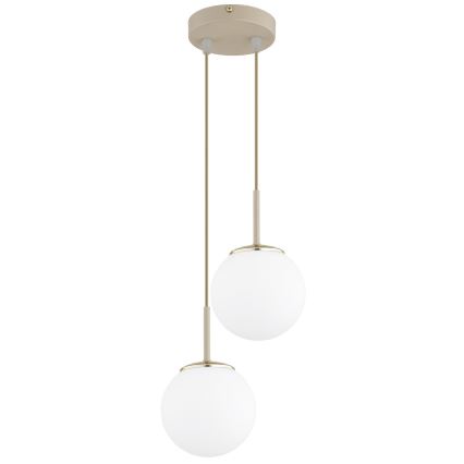 Brilagi - Pakabinamas šviestuvas ant laido MILO ECRU 2xE27/60W/230V smėlinis/auksinis