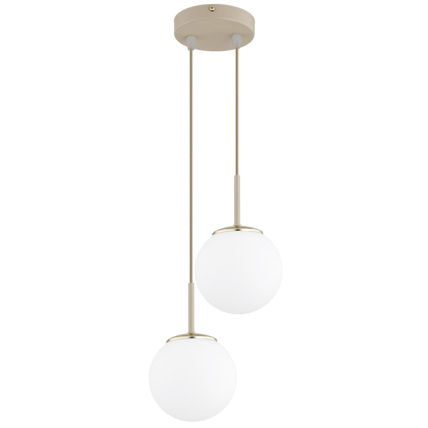 Brilagi - Pakabinamas šviestuvas ant laido MILO ECRU 2xE27/60W/230V smėlinis/auksinis