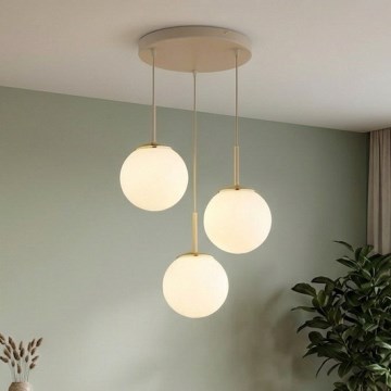 Brilagi - Pakabinamas šviestuvas ant laido MILO ECRU 3xE27/60W/230V smėlinė/auksinė
