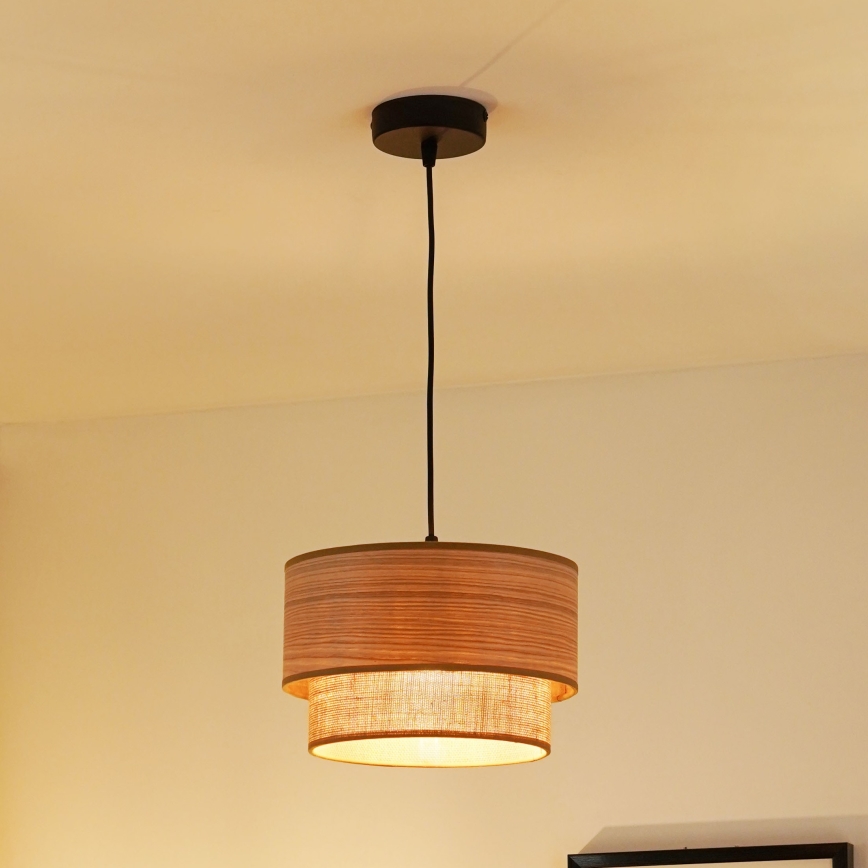 Brilagi - Pakabinamas šviestuvas ant laido MONTANA BOHO 1xE27/15W/230V skersmuo 25 cm ruda/juoda