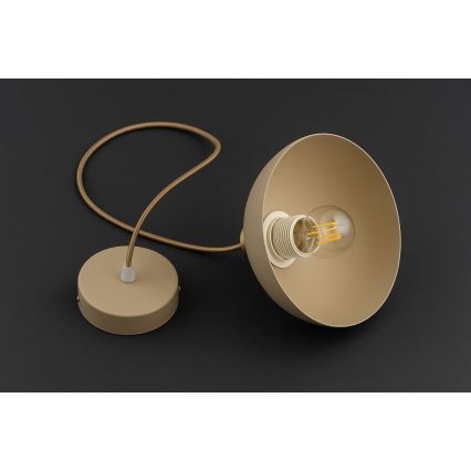 Brilagi - pakabinamas šviestuvas ant laido MOON 1xE27/60W/230V Ø 18 cm smėlinė/auksinė