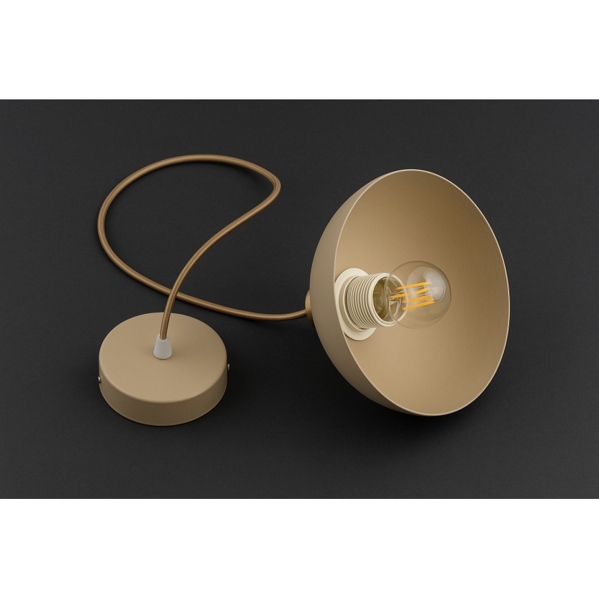 Brilagi - pakabinamas šviestuvas ant laido MOON 1xE27/60W/230V Ø 18 cm smėlinė/auksinė