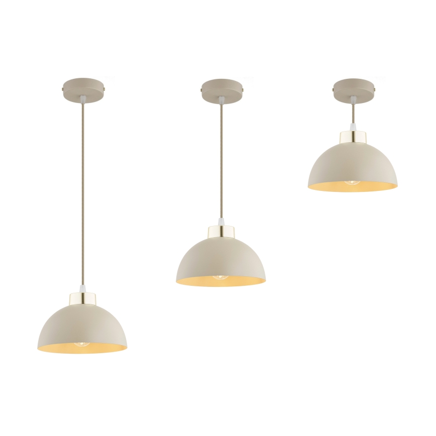 Brilagi - pakabinamas šviestuvas ant laido MOON 1xE27/60W/230V Ø 18 cm smėlinė/auksinė