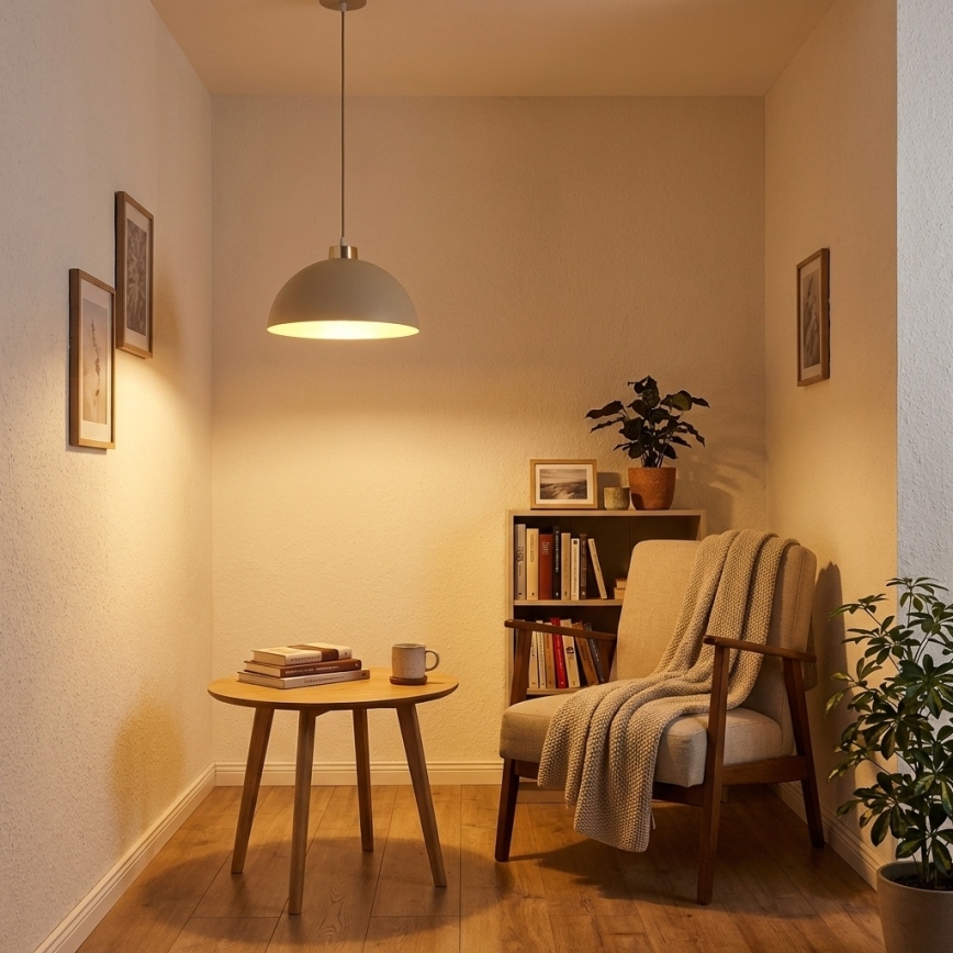 Brilagi - Pakabinamas šviestuvas ant laido MOON 1xE27/60W/230V Ø 30 cm smėlio/auksinė