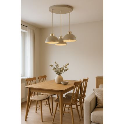 Brilagi - Pakabinamas šviestuvas ant laido MOON 3xE27/60W/230V smėlinis/auksinis