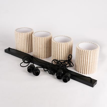 Brilagi - Pakabinamas šviestuvas ant laido NORDIC WAVE 4xE27/15W/230V lininis/juodas