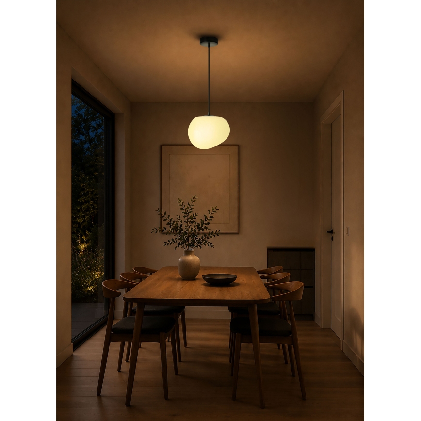 BRILAGI - Pakabinamas šviestuvas ant laido PEBBLES 1xE27/40W/230V Ø 20 cm juodas