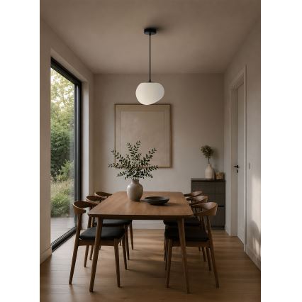 BRILAGI - Pakabinamas šviestuvas ant laido PEBBLES 1xE27/40W/230V Ø 20 cm juodas