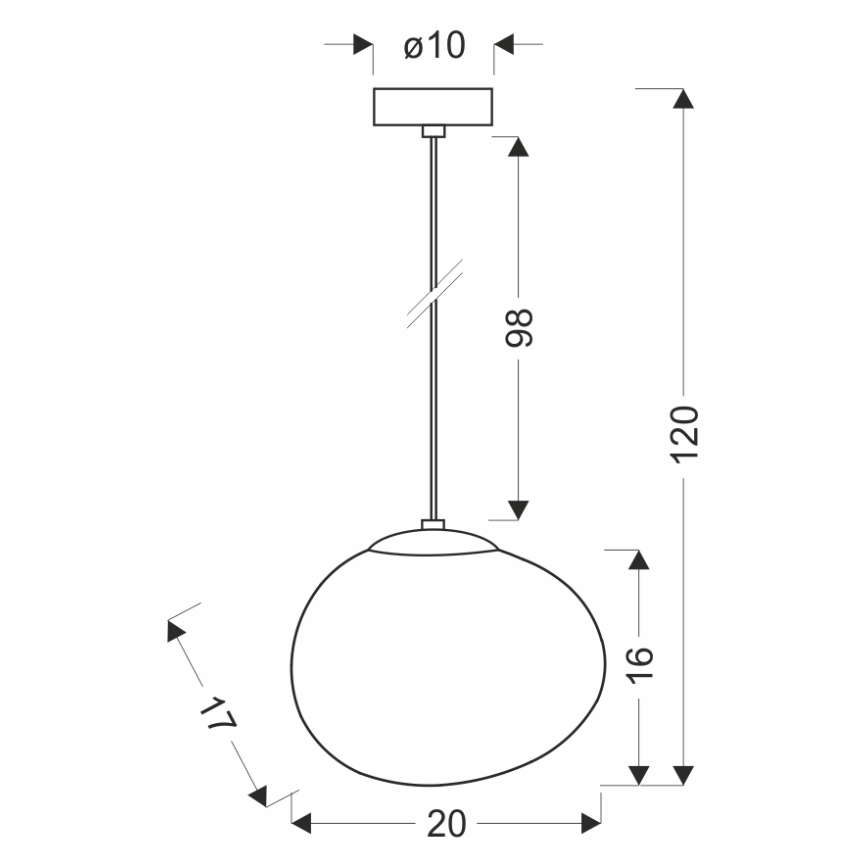 BRILAGI - Pakabinamas šviestuvas ant laido PEBBLES 1xE27/40W/230V Ø 20 cm juodas