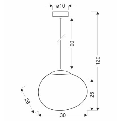 BRILAGI - Pakabinamas šviestuvas ant laido PEBBLES 1xE27/40W/230V Ø 30 cm juodas