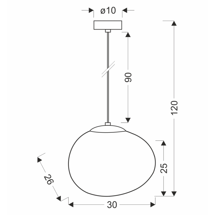 BRILAGI - Pakabinamas šviestuvas ant laido PEBBLES 1xE27/40W/230V Ø 30 cm juodas