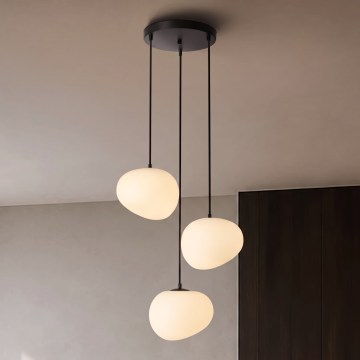 BRILAGI - Pakabinamas šviestuvas ant laido PEBBLES 3xE27/40W/230V skersmuo 42 cm juoda