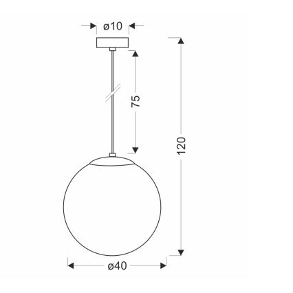 BRILAGI - Pakabinamas šviestuvas ant laido POLOS 1xE27/40W/230V skersmuo 40 cm juodas