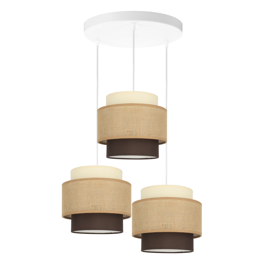 Brilagi - Pakabinamas šviestuvas ant laido RESNA 3xE27/60W/230V Ø 45 cm smėlio spalvos/juodas