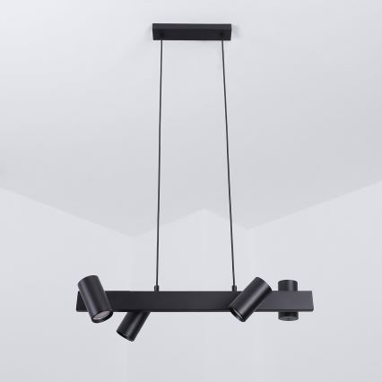 BRILAGI - Pakabinamas šviestuvas ant laido SELE 4xGU10/30W/230V juodas