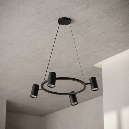 BRILAGI - Pakabinamas šviestuvas ant laido SELE 4xGU10/30W/230V juodas