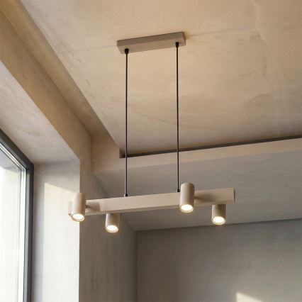 Brilagi - Pakabinamas šviestuvas ant laido SELE 4xGU10/30W/230V, smėlinės spalvos