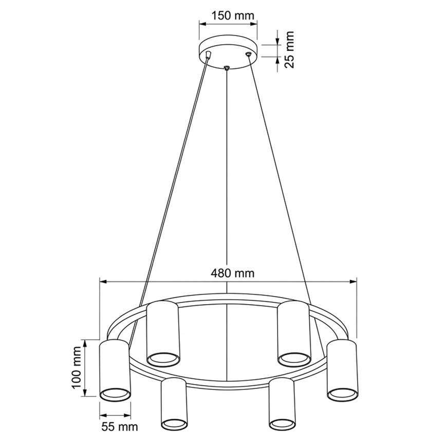 Brilagi - Pakabinamas šviestuvas ant laido SELE 6xGU10/30W/230V baltas