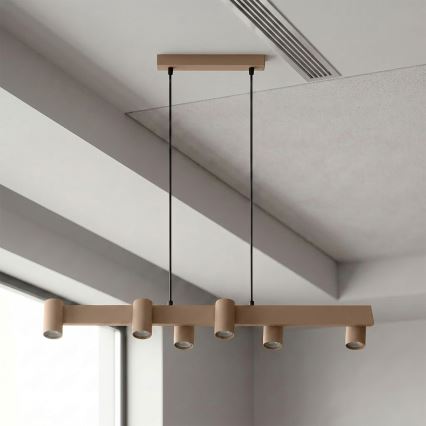 BRILAGI - Pakabinamas šviestuvas ant laido SELE 6xGU10/30W/230V smėlio spalvos