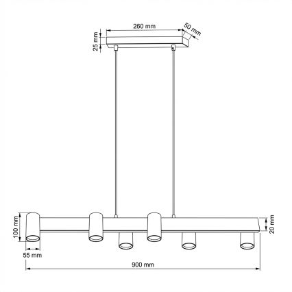 BRILAGI - Pakabinamas šviestuvas ant laido SELE 6xGU10/30W/230V smėlio spalvos
