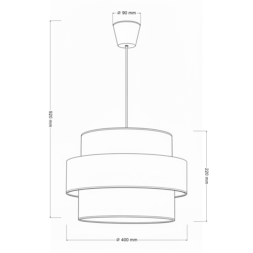 Brilagi - pakabinamas šviestuvas ant laido SPACE 1xE27/60W/230V, skersmuo 40 cm, smėlinė/kreminė