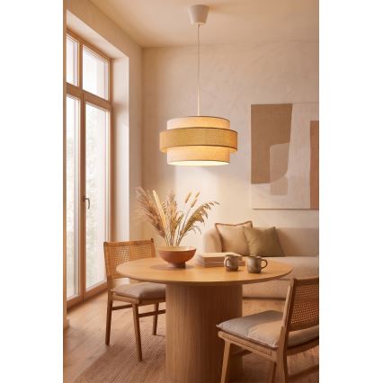 Brilagi - Pakabinamas šviestuvas ant laido SPACE 1xE27/60W/230V, Ø 40 cm, smėlinė/kreminė