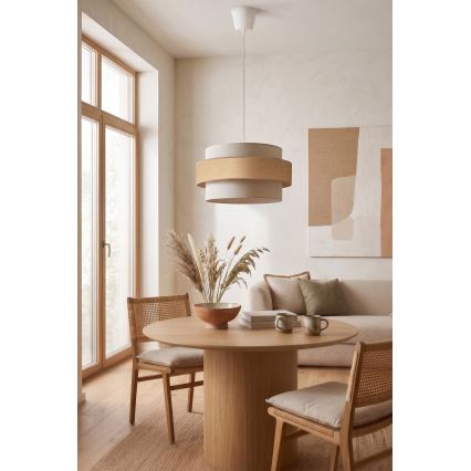 Brilagi - Pakabinamas šviestuvas ant laido SPACE 1xE27/60W/230V, Ø 40 cm, smėlinė/kreminė