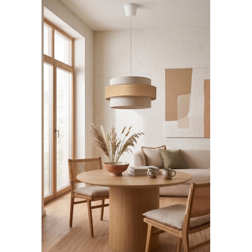 Brilagi - Pakabinamas šviestuvas ant laido SPACE 1xE27/60W/230V, Ø 40 cm, smėlinė/kreminė