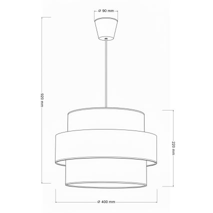 Brilagi - Pakabinamas šviestuvas ant laido SPACE 1xE27/60W/230V, Ø 40 cm, smėlinė/kreminė