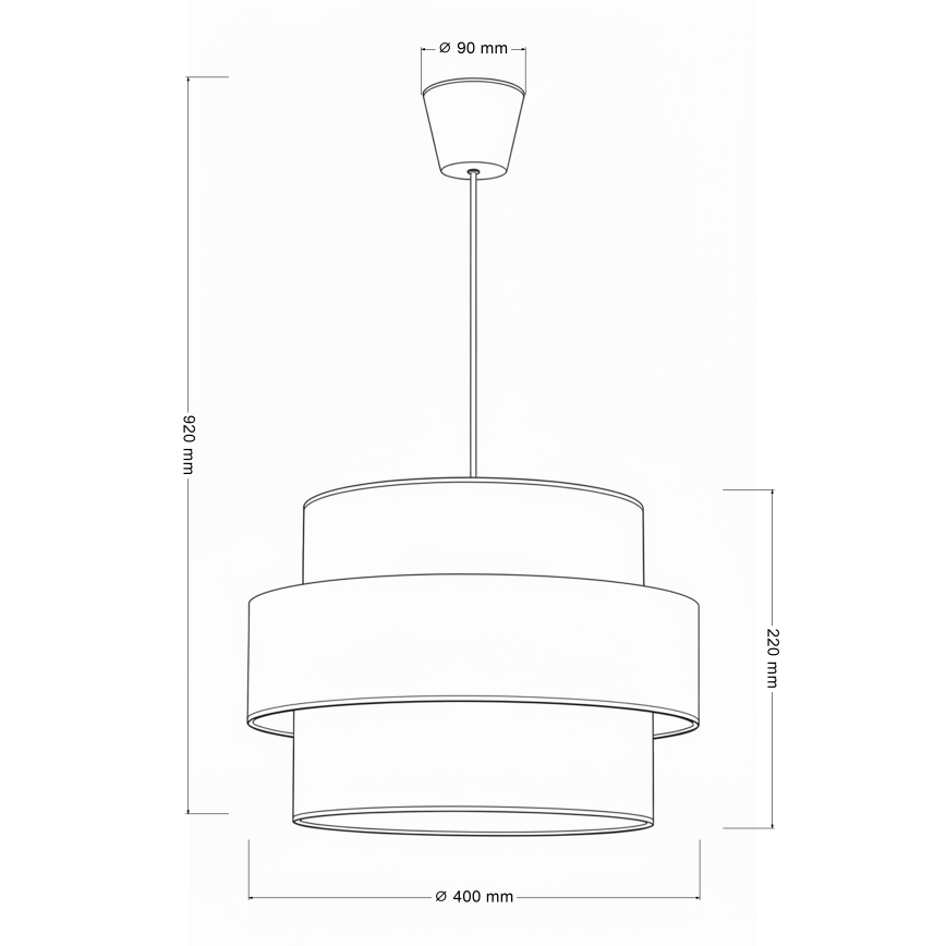 Brilagi - Pakabinamas šviestuvas ant laido SPACE 1xE27/60W/230V, Ø 40 cm, smėlinė/kreminė