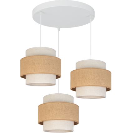 Brilagi - Pakabinamas šviestuvas ant laido SPACE 3xE27/60W/230V skersmuo 40 cm smėlinė/kreminė