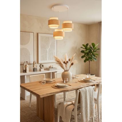 Brilagi - Pakabinamas šviestuvas ant laido SPACE 3xE27/60W/230V skersmuo 40 cm smėlinė/kreminė