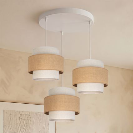 Brilagi - Pakabinamas šviestuvas ant laido SPACE 3xE27/60W/230V skersmuo 40 cm smėlinė/kreminė