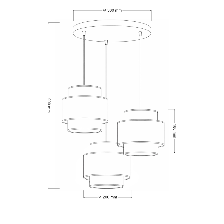 Brilagi - Pakabinamas šviestuvas ant laido SPACE 3xE27/60W/230V skersmuo 40 cm smėlinė/kreminė