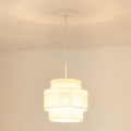 Brilagi - Pakabinamas šviestuvas ant laido SPACE YUTE 1xE27/15W/230V skersmuo 25 cm kreminės/baltos spalvos