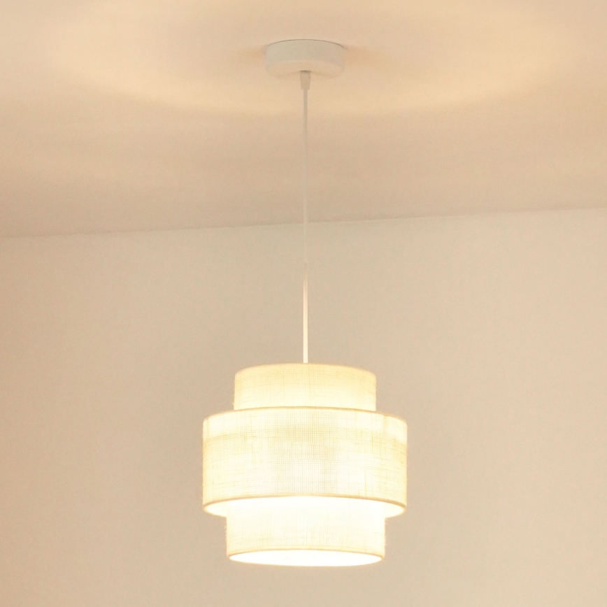 Brilagi - Pakabinamas šviestuvas ant laido SPACE YUTE 1xE27/15W/230V skersmuo 25 cm kreminės/baltos spalvos