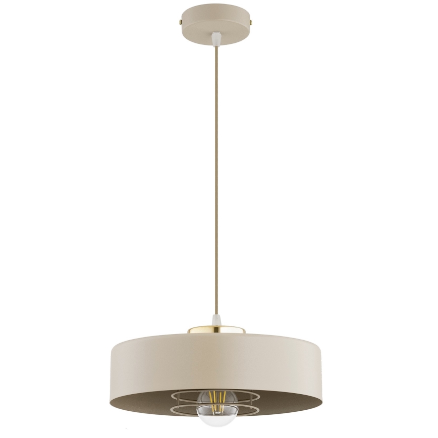 Brilagi - Pakabinamas šviestuvas ant laido SPRING 1xE27/60W/230V, skersmuo 30 cm, smėlinis/auksinis