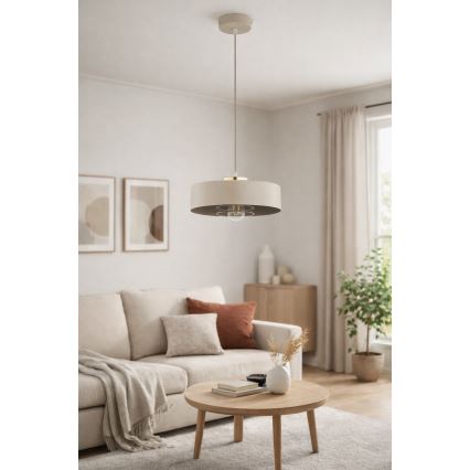 Brilagi - Pakabinamas šviestuvas ant laido SPRING 1xE27/60W/230V, skersmuo 30 cm, smėlinis/auksinis