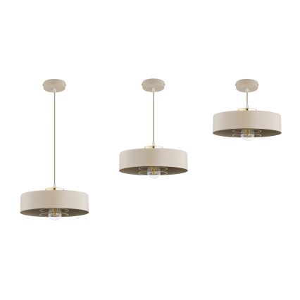 Brilagi - Pakabinamas šviestuvas ant laido SPRING 1xE27/60W/230V, skersmuo 30 cm, smėlinis/auksinis
