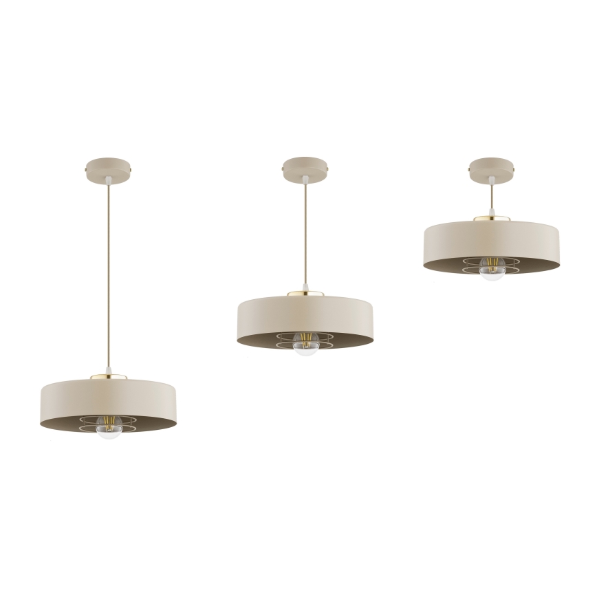 Brilagi - Pakabinamas šviestuvas ant laido SPRING 1xE27/60W/230V, skersmuo 30 cm, smėlinis/auksinis