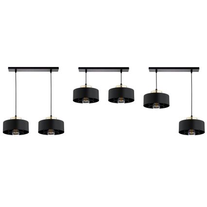 Brilagi - pakabinamas šviestuvas ant laido SPRING 2xE27/60W/230V juoda/auksinė