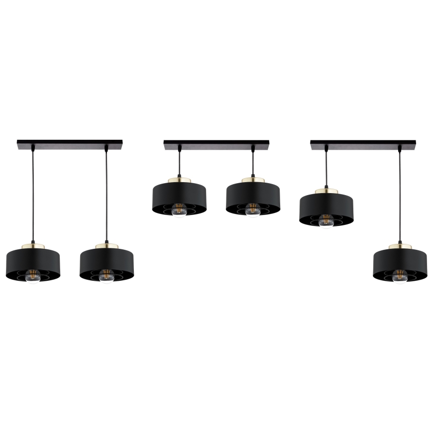 Brilagi - pakabinamas šviestuvas ant laido SPRING 2xE27/60W/230V juoda/auksinė