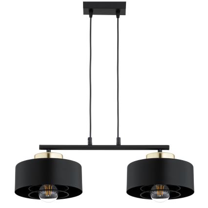Brilagi - Pakabinamas šviestuvas ant laido SPRING 2xE27/60W/230V juoda/auksinė