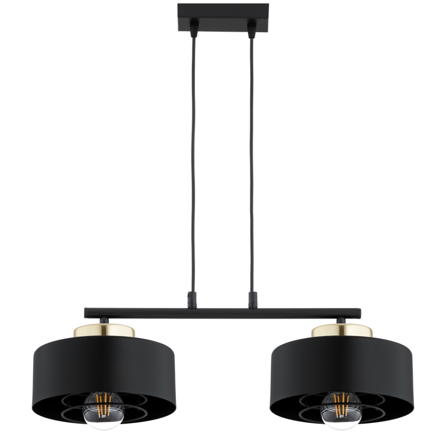 Brilagi - Pakabinamas šviestuvas ant laido SPRING 2xE27/60W/230V juoda/auksinė